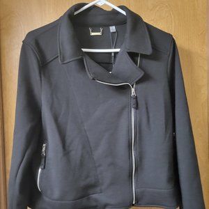 Tahari Moto Jacket Blazer Size Large Black
